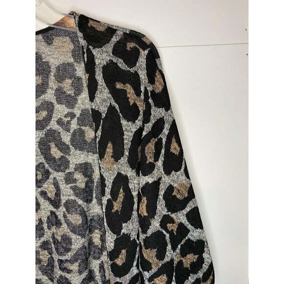 I Joah Animal Print Open Front Kimono Cardigan Top Cover Size Small EUC - Picture 4 of 6